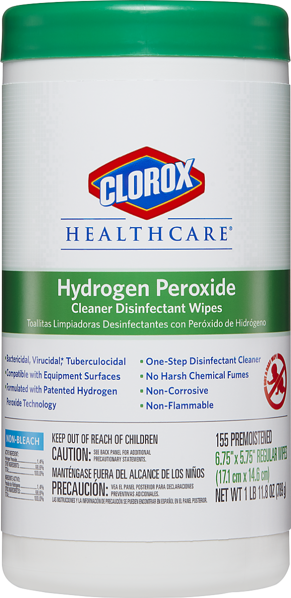 Clorox Hydrogen Peroxide Cleaner Disinfectants Multipurpose Wipes Canisters (Pack of 6/155 ct.)